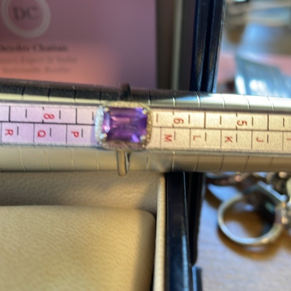 New Signed Sterling Silver size 7 ring with real Amethyst and tiny diamonds 💍 - Picture 3 of 6